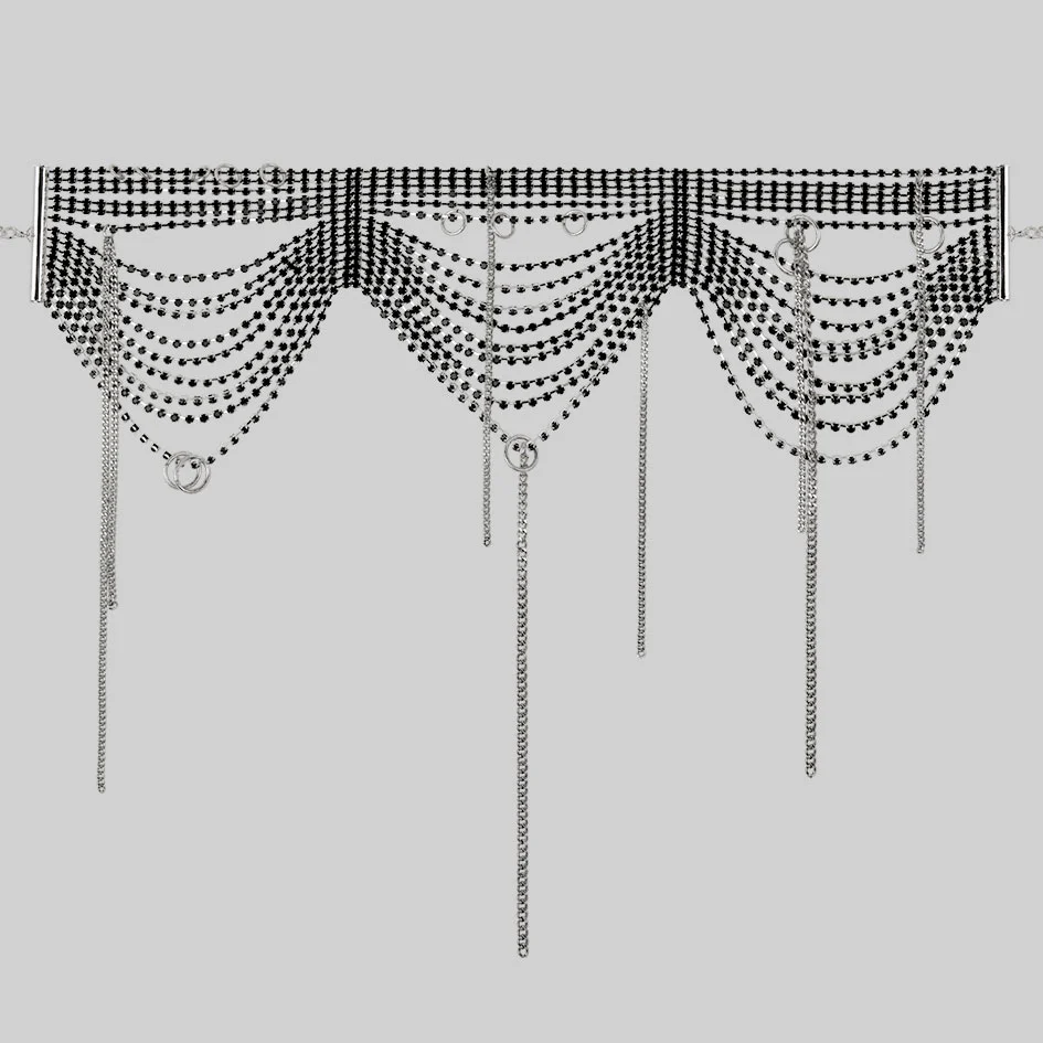 ALLURE. Dazzle Chain Drop Choker - Silver