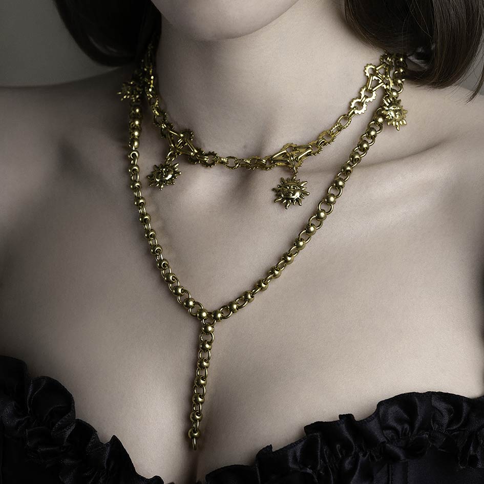 CLARA. Solar Charm Collar - Gold - Image 2