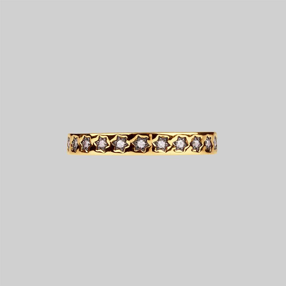 COUNTING STARS. Cubic Zirconia Gold Star Ring - Image 2