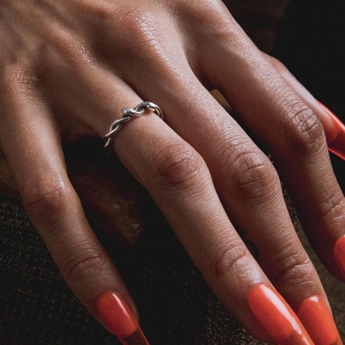 DEVISE. Double Headed Snake Twist Ring - Silver