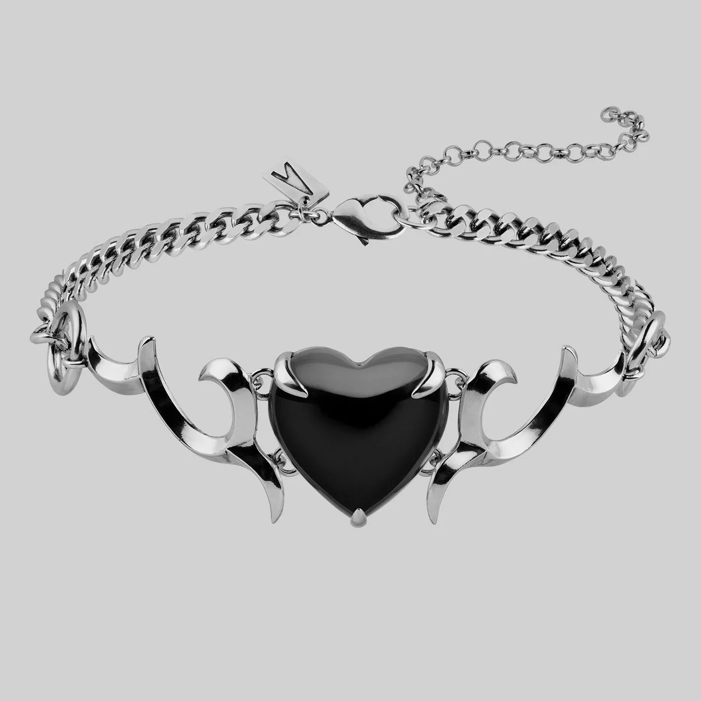 GALACTIC. Cosmic Waves Obsidian Choker - Silver