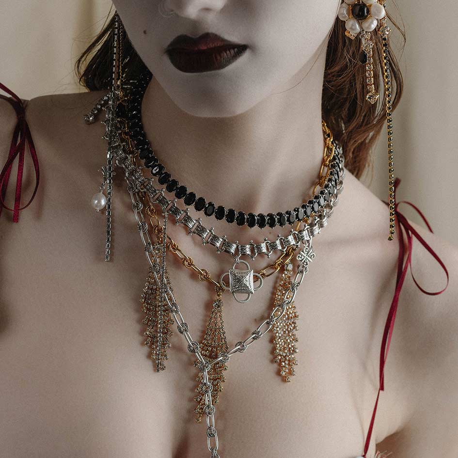 MABEL. Twisted Rope Lariat Chain - Silver - Image 3