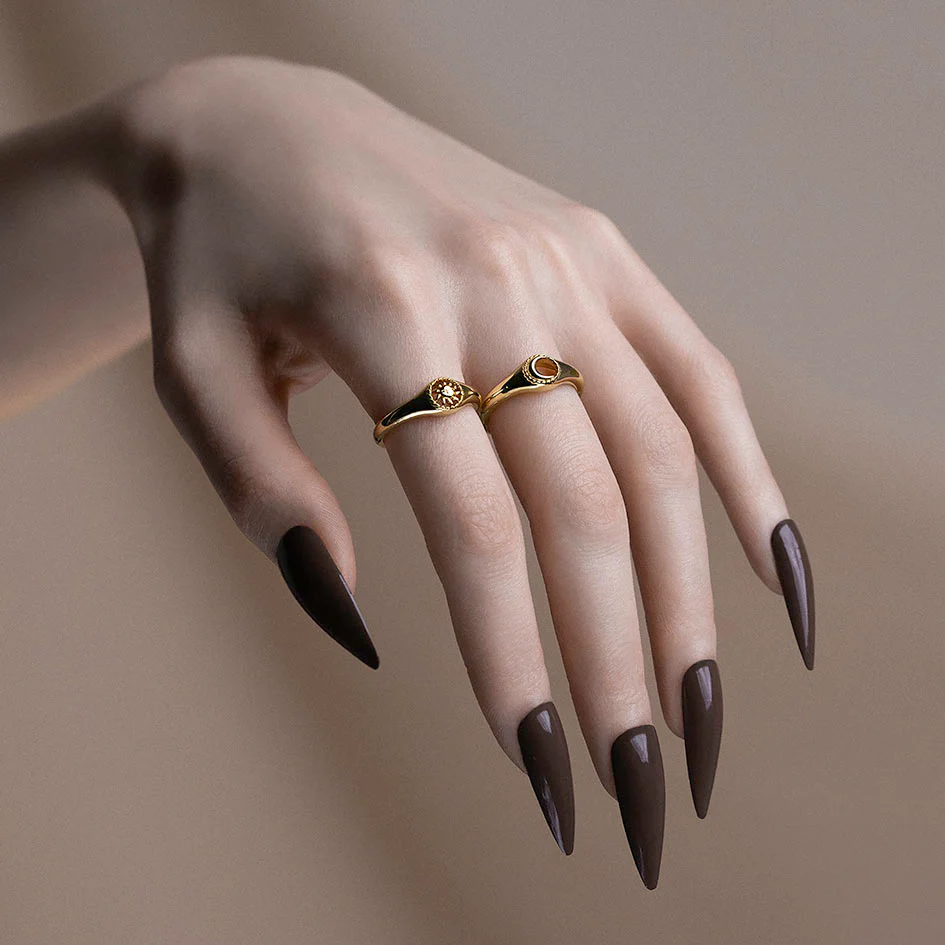 NOX. Moon Signet Ring - Gold - Image 2