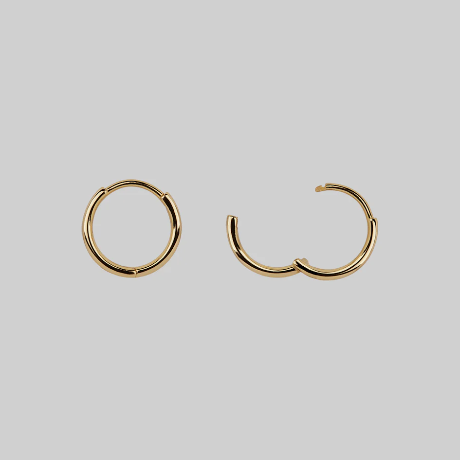 MILDRED. Disembodied Hand Hoop Earrings - Gold - Image 5
