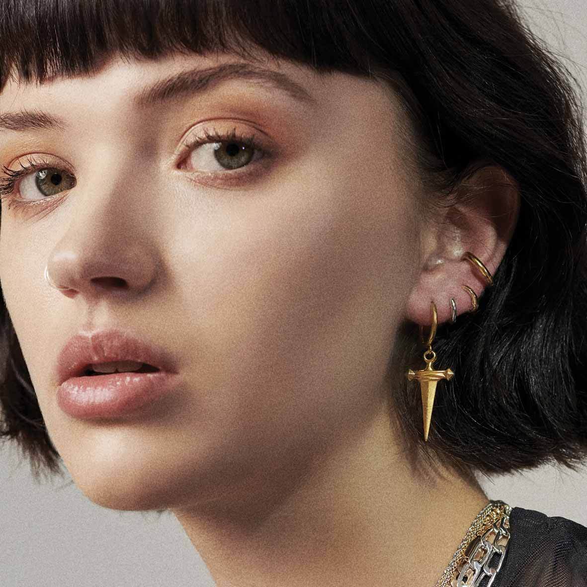 Simple Silver Clicker Hoop Earrings - 10mm - Image 3