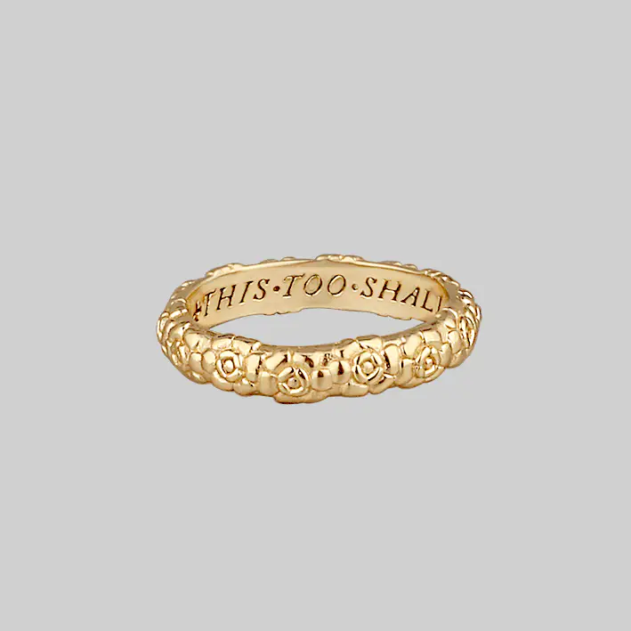 This Too Shall Pass Posie Ring - Gold - Image 2